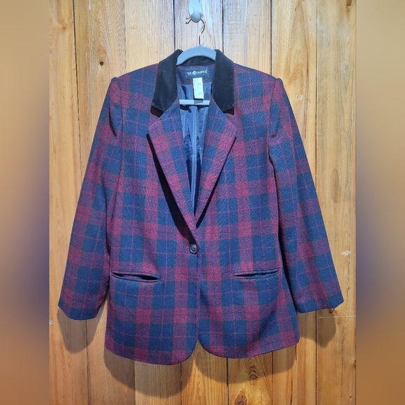 Sag Harbor Plaid Blazer - Red and Blue - Picture 2 of 13